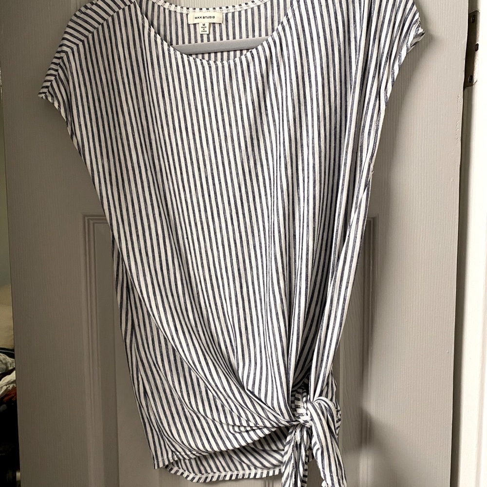 Striped tie-up top